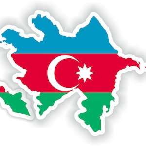 Azerbaiyán mapa bandera silueta pegatina para el libro portátil nevera motocicleta casco ToolBox puerta PC barco