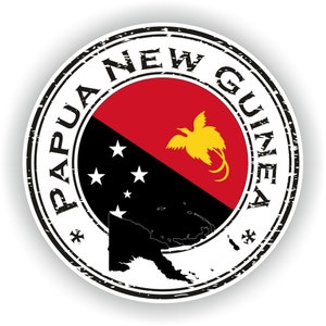 Papua New Guinea Seal Sticker Round Flag for Laptop Book Fridge Guitar Motorcycle Helmet ToolBox Door PC Boat