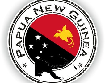Papua New Guinea Seal Sticker Round Flag for Laptop Book Fridge Guitar Motorcycle Helmet ToolBox Door PC Boat