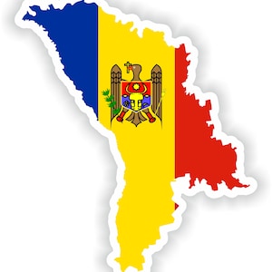 Moldavia mapa bandera silueta pegatina para el libro portátil nevera motocicleta casco ToolBox puerta PC barco