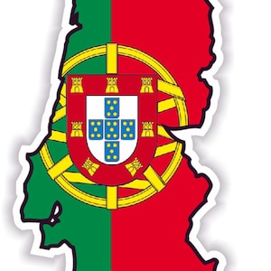 Portugal Karte Flagge Silhouette Aufkleber für Laptop Buch Kühlschrank Gitarre Motorrad Helm ToolBox Tür PC Boot