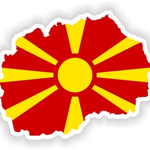 North Macedonia mapa bandera silueta pegatina para el libro portátil nevera guitarra casco de la motocicleta ToolBox puerta PC barco