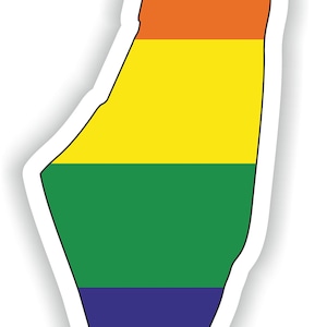 Palestine Gay Rainbow Carte Drapeau Autocollant pour ordinateur portable Livre Réfrigérateur Guitare Moto Casque ToolBox Porte PC Bateau