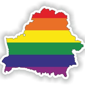 Belarus Gay Rainbow Map Flag Sticker for Laptop Book Fridge Guitar Motorcycle Helmet ToolBox Door PC Boat