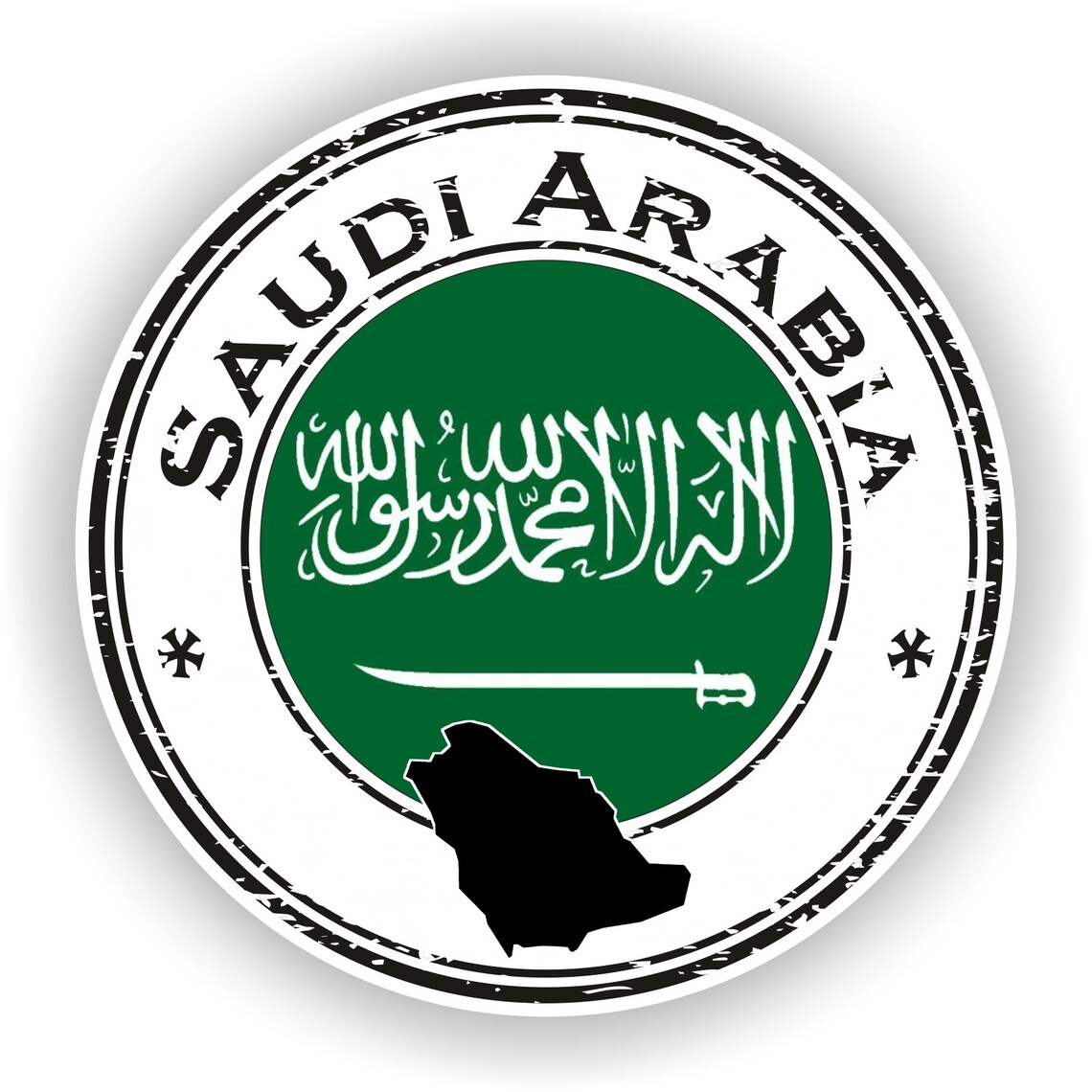 Saudi Arabia Mecca Seal Sticker Round Flag for Laptop Book Etsy
