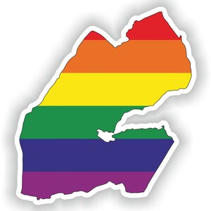 Djibouti Gay Rainbow Map Flag Sticker for Laptop Book Fridge Guitar Motorcycle Helmet ToolBox Door PC Boat