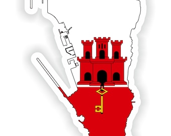 Gibraltar mapa bandera silueta pegatina para el libro portátil nevera motocicleta casco ToolBox puerta PC barco