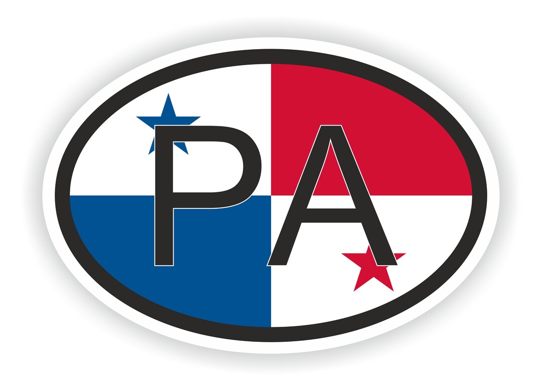 PANAMA Country Code Oval Sticker With Flag for Bumper Laptop Book ...