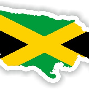 Jamaica mapa Pegatina Bandera para laptop Libro Nevera Guitarra Casco de motocicleta Caja de herramientas Puerta PC Barco