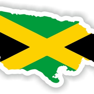 Jamaica map Sticker Flag for Laptop Book Fridge Guitar Motorcycle Helmet ToolBox Door PC Boat