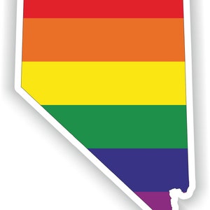 Nevada Gay Rainbow Carte Drapeau Autocollant pour ordinateur portable Livre Réfrigérateur Guitare Moto Casque ToolBox Porte PC Bateau