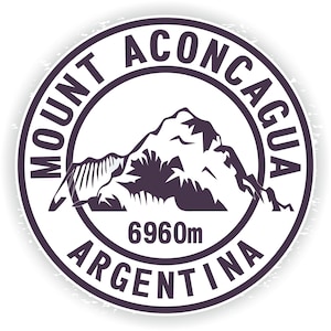 Aconcagua Mount Stamp Mountains Vinyl Sticker for Laptop Book Fridge Guitar Motorcycle Helmet ToolBox Door PC