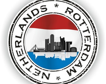 Nederland Rotterdam zegel sticker ronde vlag voor laptop boek koelkast gitaar Motorhelm ToolBox deur PC Boot