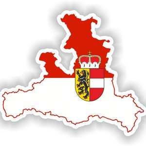 Salzbourg Autriche Carte d’État Autocollant Drapeau pour Ordinateur Portable Livre Réfrigérateur Guitare Moto Casque Boîte à Outils Porte PC Bateau
