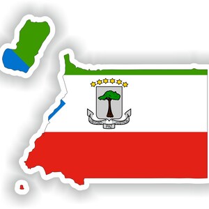 Guinea Ecuatorial mapa etiqueta engomada bandera para el libro portátil nevera guitarra casco de la motocicleta ToolBox puerta PC barco