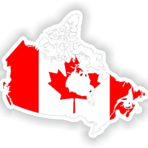 Canada Mapa Bandera Silueta Pegatina para el libro portátil Nevera Motocicleta Casco ToolBox Puerta PC Barco