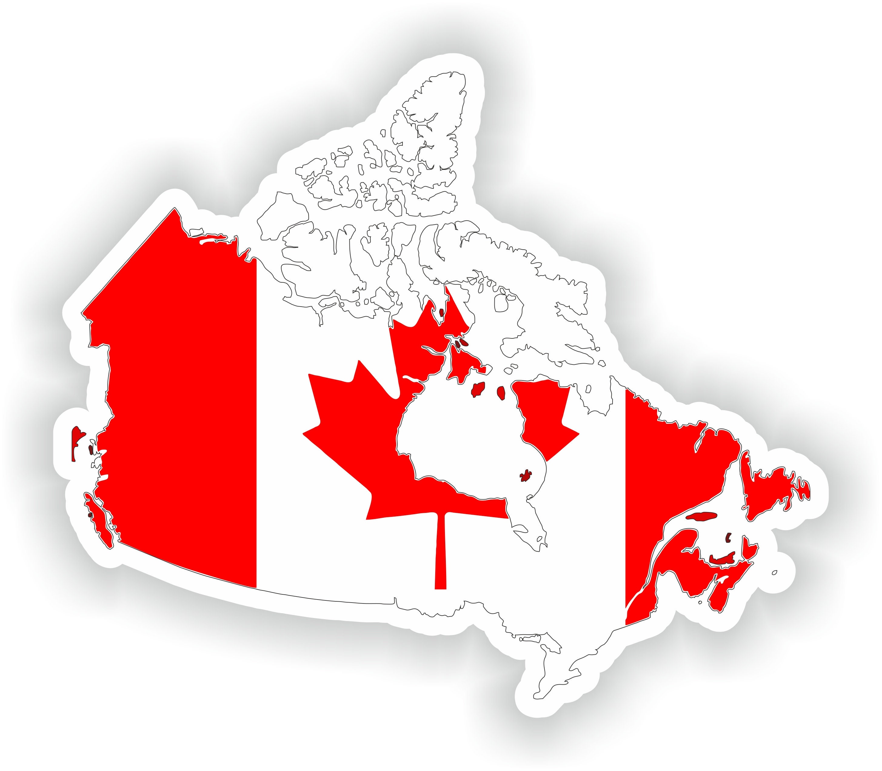 Akachafactory Sticker Adesivi Adesivo Bandiera Canada Acadia