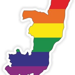 la República del Congo Gay Arco Iris Mapa Etiqueta engomada para el libro portátil Nevera Guitarra Casco ToolBox Puerta PC Barco