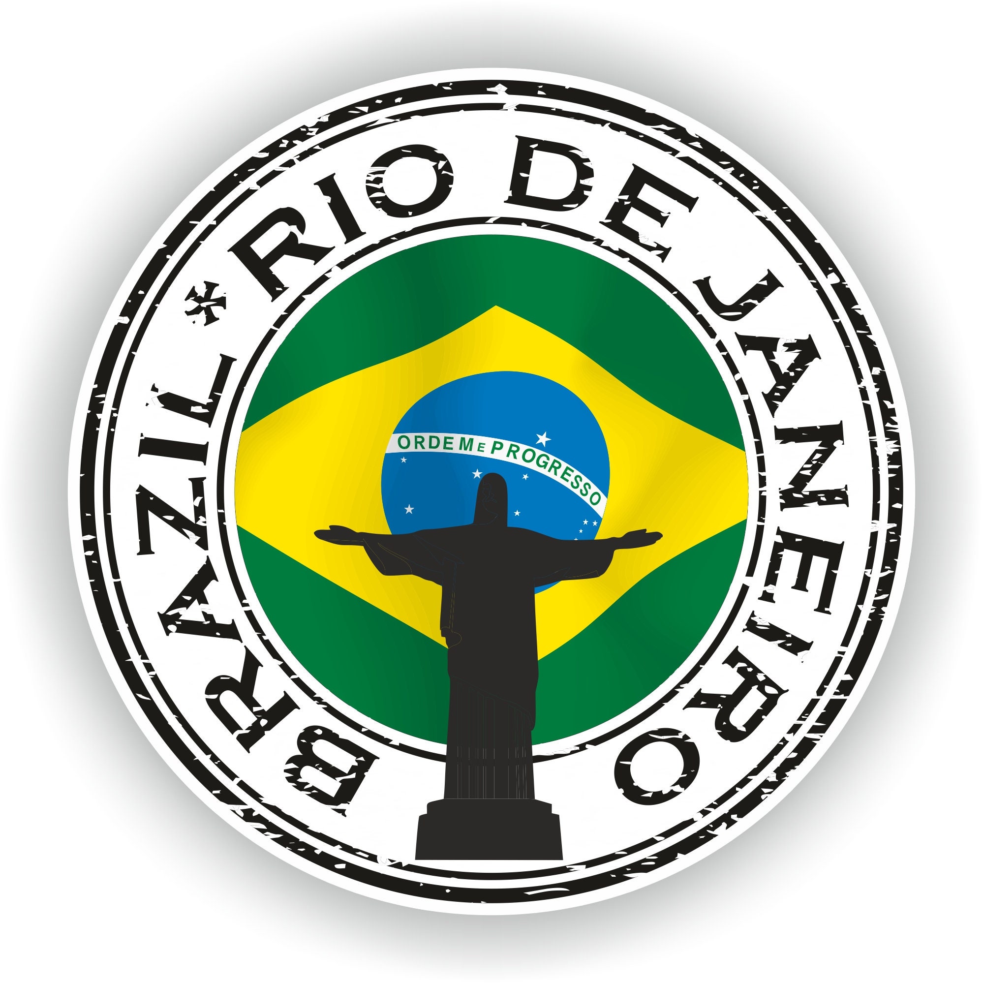 Brazil Rio De Janeiro 01 Seal Sticker Round Flag for Laptop Book
