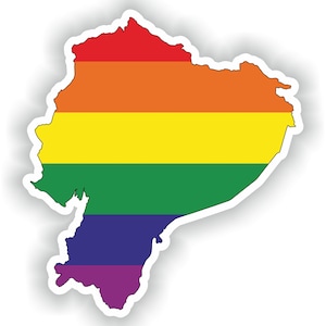 Ecuador Gay Arco Iris Mapa Etiqueta engomada para el libro portátil Nevera Motocicleta Casco ToolBox Puerta PC Barco