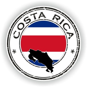 Costa Rica Seal Sticker Round Flag for Laptop Book Fridge Guitar Motorcycle Helmet ToolBox Door PC Boat