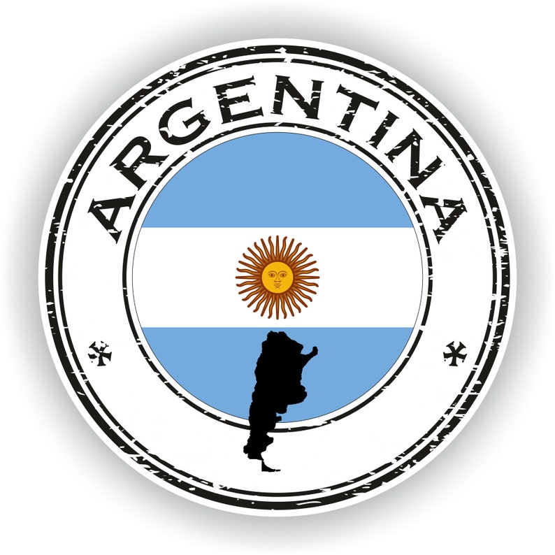Argentina Seal Sticker Round Flag for Laptop Book Fridge Guitar Motorcycle Helmet ToolBox Door PC Boat image 1