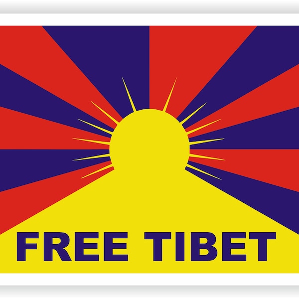 Free Tibet Dalai Lama Seal Sticker Round Flag for Laptop Book Fridge Guitar Motorcycle Helmet ToolBox Door PC Boat