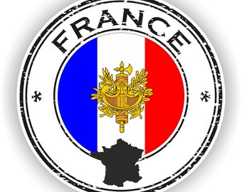 France Seal Sticker Round Flag for Laptop Book Fridge Guitar Motorcycle Helmet ToolBox Door PC Boat