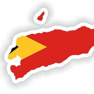 Timor Leste Mapa Bandera Silueta Pegatina para Laptop Libro Nevera Guitarra Chaqueta Casco ToolBox Puerta PC Barco