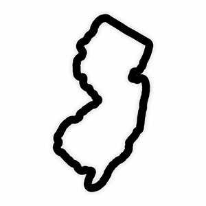 New Jersey Karte Flagge Umriss Aufkleber für Laptop Buch Kühlschrank Gitarre Motorrad Helm Tür PC Boot