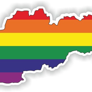 Eslovaquia Gay arco iris mapa etiqueta engomada para el libro portátil nevera motocicleta casco ToolBox puerta PC barco