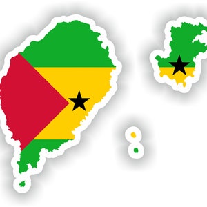 Sao Tome And Principe Map Flag - Digital File Download - svg, png, eps, jpg
