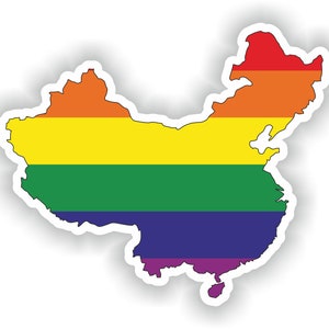 China Gay Arco Iris Mapa Etiqueta engomada para el libro portátil nevera guitarra casco de la herramienta ToolBox puerta PC barco