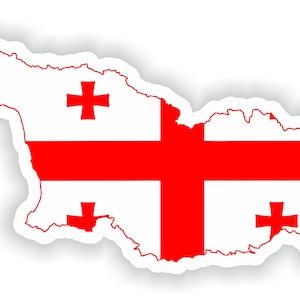 Georgia Mapa Bandera Silueta Pegatina para Laptop Libro Nevera Guitarra Chaqueta Casco Herramienta Puerta PC Barco
