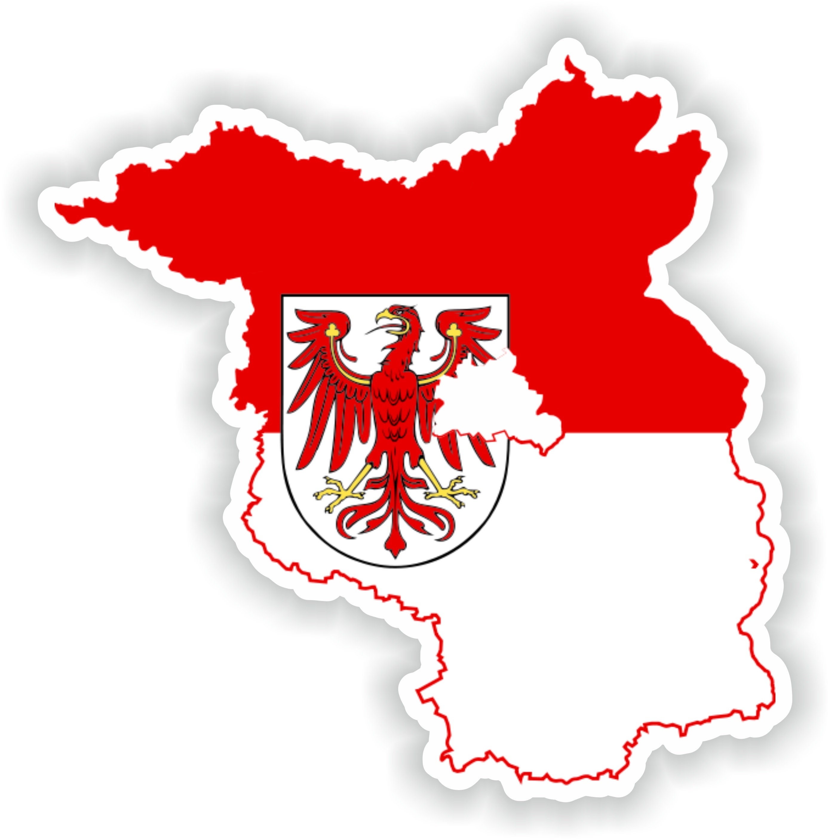 Brandenburg Germany Map Sticker Flag for Laptop Book Fridge Guitar