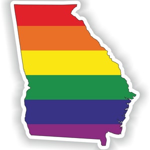 Georgia EE.UU. Gay arco iris mapa etiqueta engomada para el libro portátil nevera guitarra casco de la motocicleta ToolBox puerta PC barco
