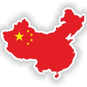 China mapa bandera silueta pegatina para el libro portátil nevera motocicleta casco ToolBox puerta PC barco