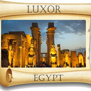 Luxor Egypt Papyrus - Adhesivo para portátil, libro, nevera, guitarra, motocicleta, casco, caja de herramientas, puerta, PC, barco