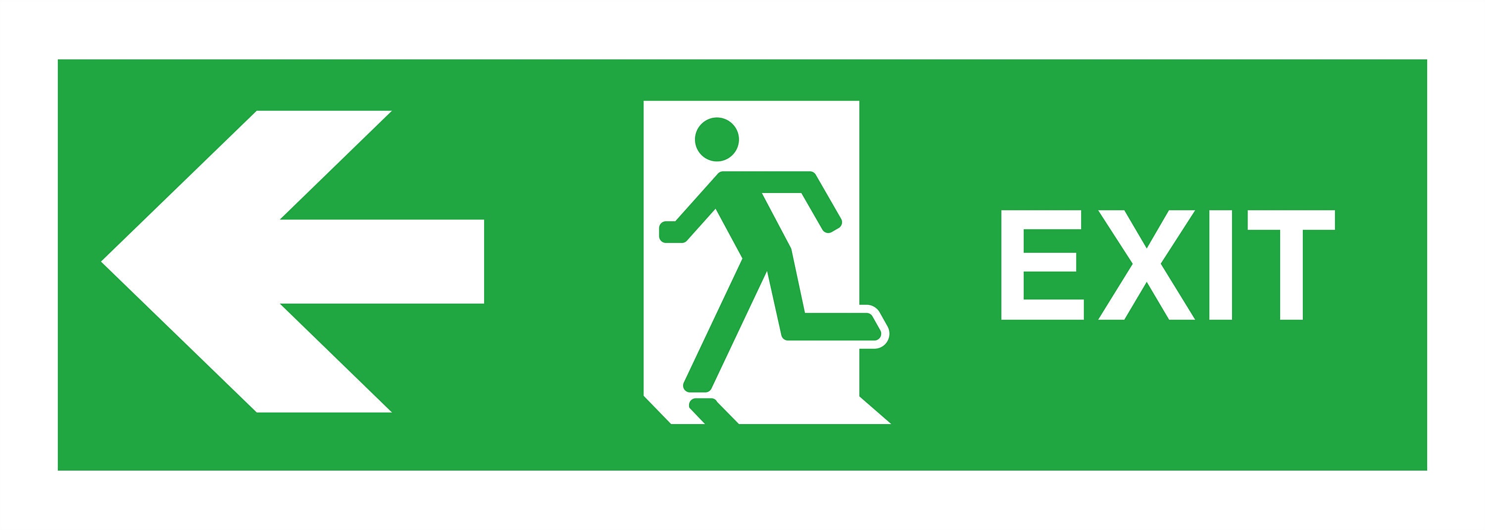 Exit Left Safety Warning Sticker for Bumper Car Laptop Book Suitcase Fridge Motorcycle Helmet Door