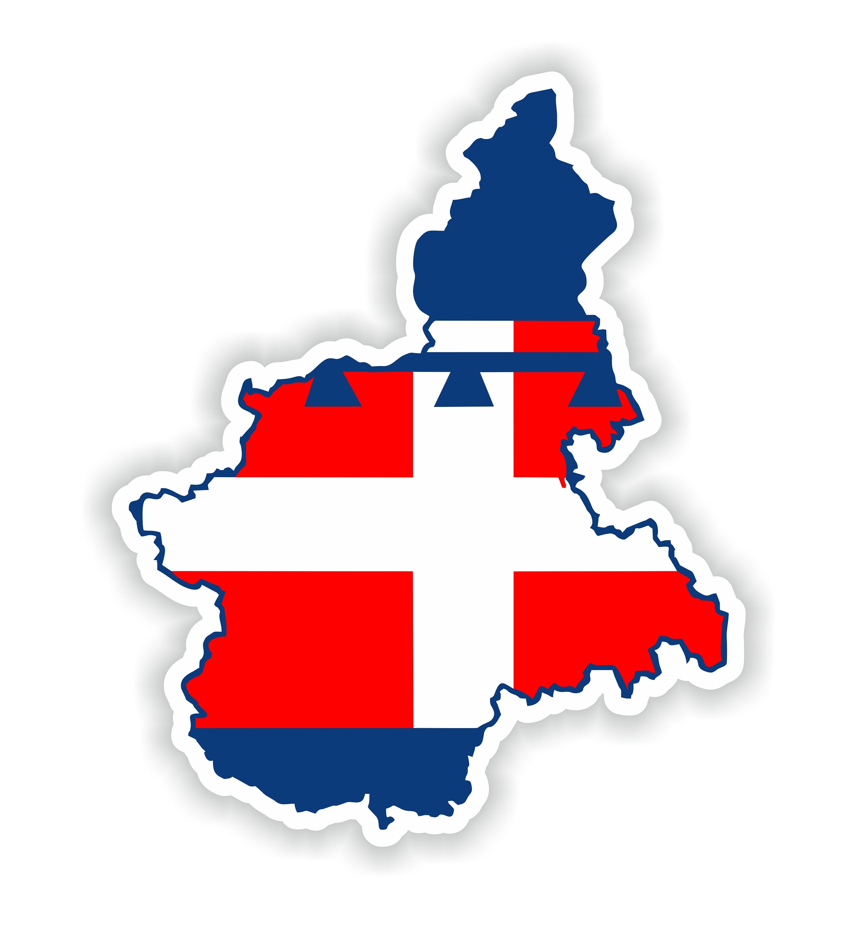 Piemonte Italia mappa Bandiera adesiva per computer portatile libro frigo  chitarra moto casco toolbox porta pc barca - Etsy Italia