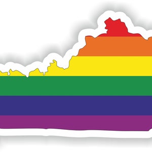 Kentucky Gay Arco Iris Mapa Etiqueta engomada para el libro portátil Nevera Guitarra Casco de la motocicleta ToolBox Puerta PC Barco