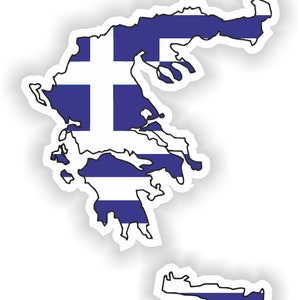 Griechenland Karte Flagge Silhouette Aufkleber für Laptop Buch Kühlschrank Gitarre Motorrad Helm Werkzeugbox Tür PC Boot
