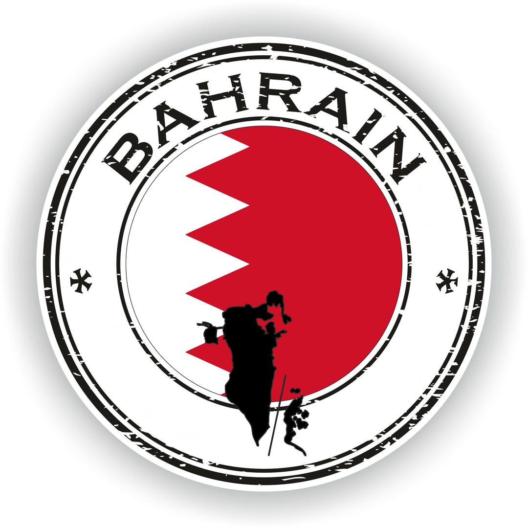 Bahrain Seal Sticker Round Flag for Laptop Book Fridge Guitar ...
