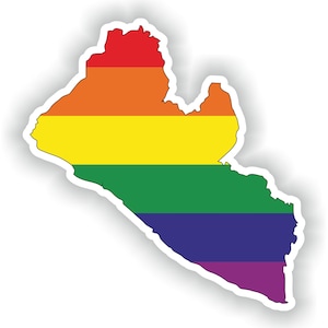 Liberia Gay Arco iris mapa etiqueta engomada para el libro portátil nevera motocicleta casco ToolBox puerta PC Barco