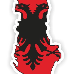 Albania Mapa Bandera Silueta Pegatina para laptop Libro Nevera Guitarra Casco de motocicleta Caja de herramientas Puerta PC Barco
