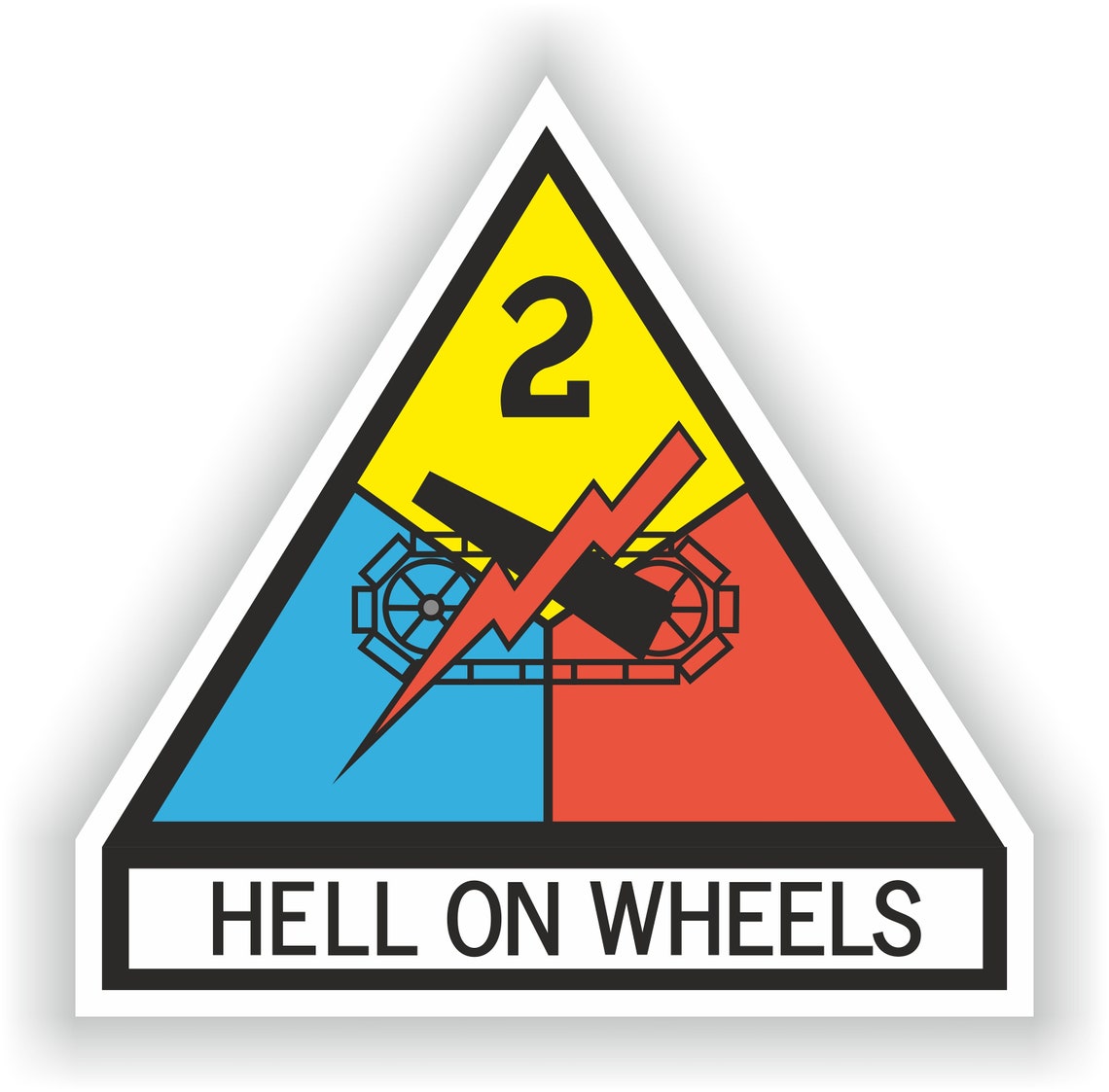2nd Armored Division Hell on Wheels Sticker for Laptop Book Fridge ...