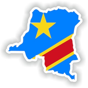 República Democrática del Congo mapa Pegatina Bandera para portátil Libro Nevera Guitarra Motocicleta Casco ToolBox Puerta PC Barco