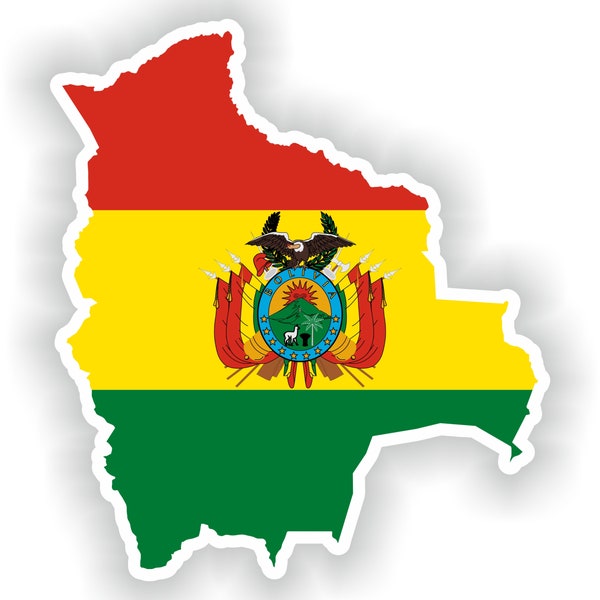 Bolivien Karte Flagge Silhouette Aufkleber für Laptop Buch Kühlschrank Gitarre Motorrad Helm ToolBox Tür PC Boot