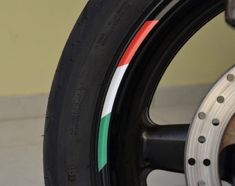 8x Flag Sticker Stripes Italy Italian Tricolore Stripe Motorcycle Rim For 12"/13" Wheels