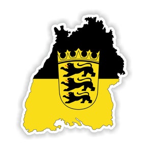 Baden-Württemberg Alemania mapa Pegatina Bandera para el libro portátil Nevera Guitarra Casco de motocicleta Caja de herramientas Puerta PC Barco